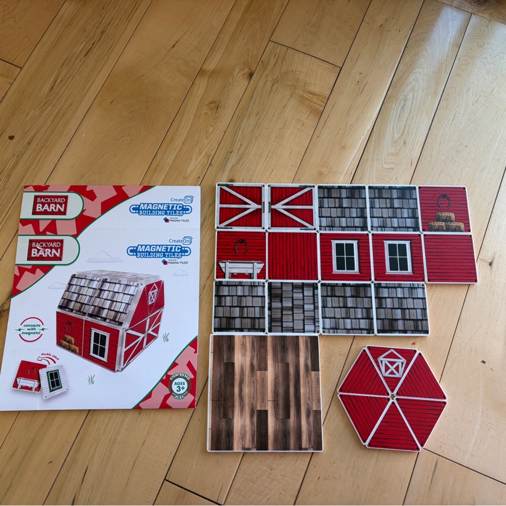Magna Tiles Backyard Barn - reversible, two barns